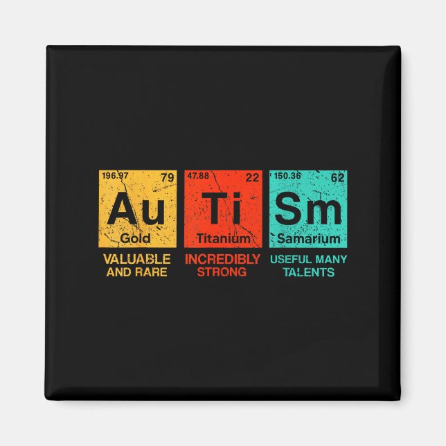 Autismus-Elemente Periodensystem Bewusstsein Asd M Magnet (Vorne)