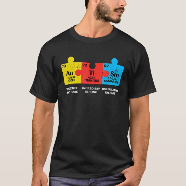 Autismus-Elemente Periodensystem Bewusstsein ASD M T-Shirt (Vorderseite)