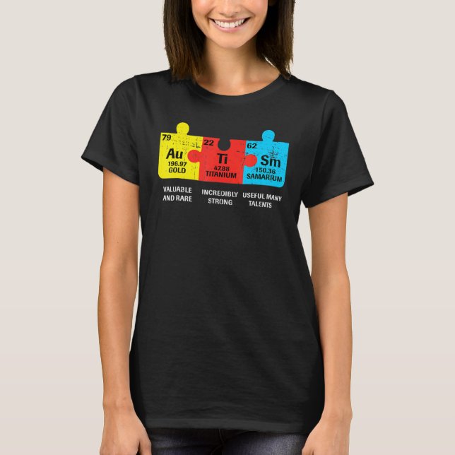 Autismus-Elemente Periodensystem Bewusstsein ASD M T-Shirt (Vorderseite)