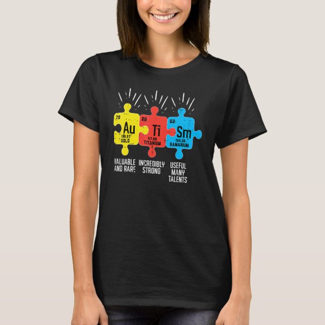 Autismus-Elemente Periodensystem Bewusstsein Asd M T-Shirt (Vorderseite)