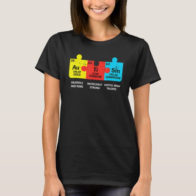 Autismus-Elemente Periodensystem Bewusstsein ASD M T-Shirt (Vorderseite)