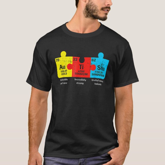 Autismus-Elemente Periodensystem Bewusstsein Asd T-Shirt (Vorderseite)