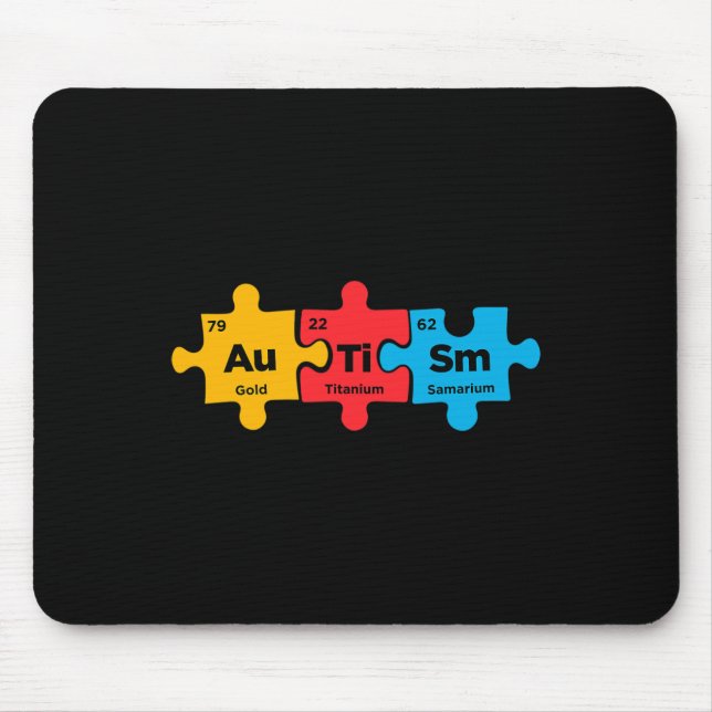 Autismus-Elemente Periodensystem-Puzzle-Bewusstsei Mousepad (Vorne)