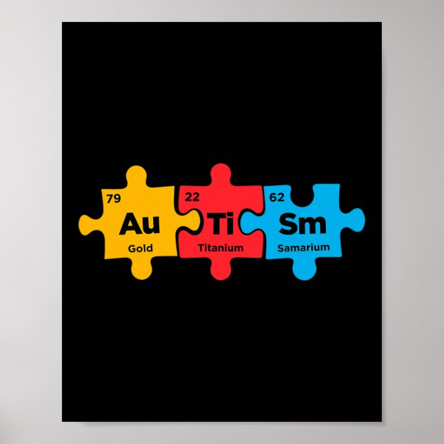 Autismus-Elemente Periodensystem-Puzzle-Bewusstsei Poster (Vorne)