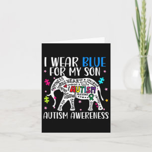Autismus Elephant ich Blues für meinen Sohn Autism Karte