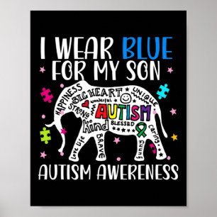 Autismus Elephant ich Blues für meinen Sohn Autism Poster