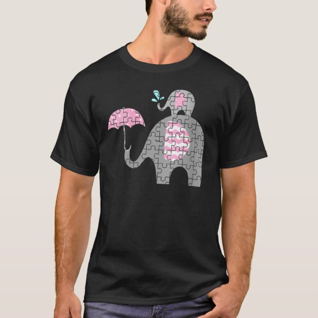 Autismus Elephant Mama Autismus Kinderbewusstsein  T-Shirt (Vorderseite)
