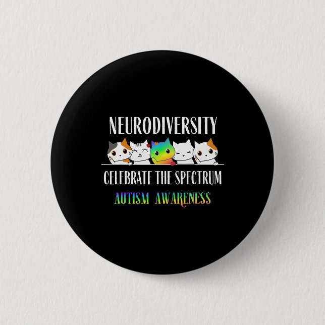 Autismus Embrace Neurodiversity feiert Funny Spec Button (Vorderseite)