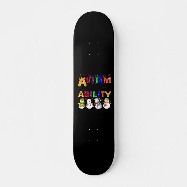 Autismus Fähigkeit Snowmans Autismus Bewusstsein Skateboard (Vorne)