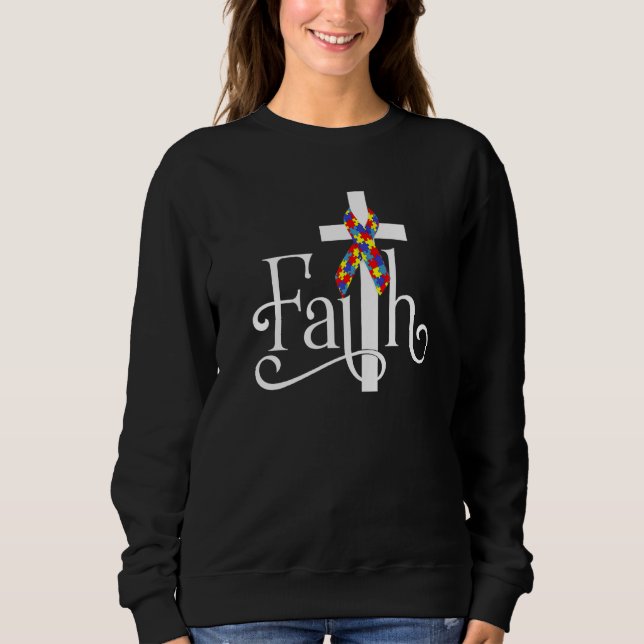 Autismus Faith Cross Autismus Autistic Autismus Aw Sweatshirt (Vorderseite)