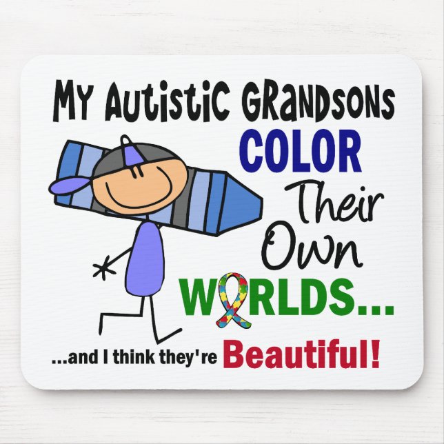 Autismus FARBE IHRE EIGENEN WELTenkel Mousepad (Vorne)