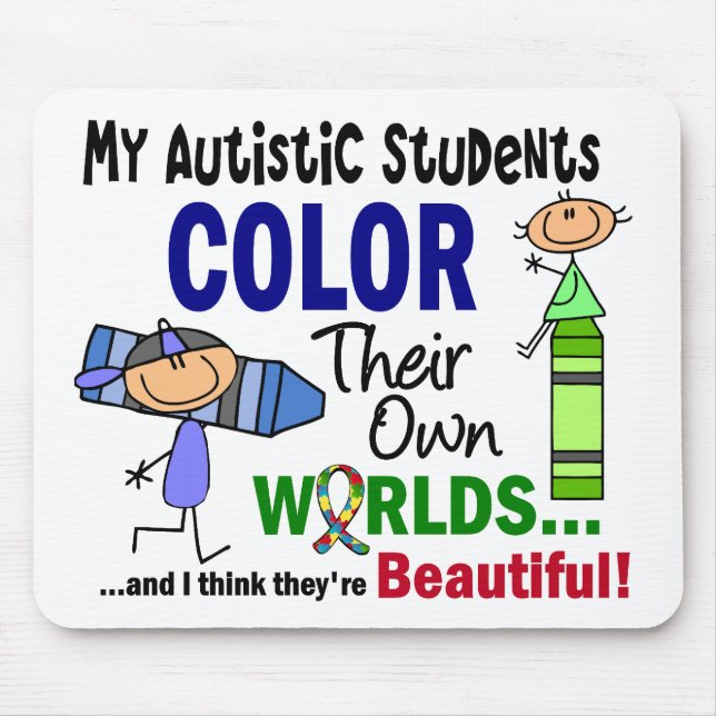 Autismus FARBE IHRE EIGENEN WELTstudenten Mousepad (Vorne)