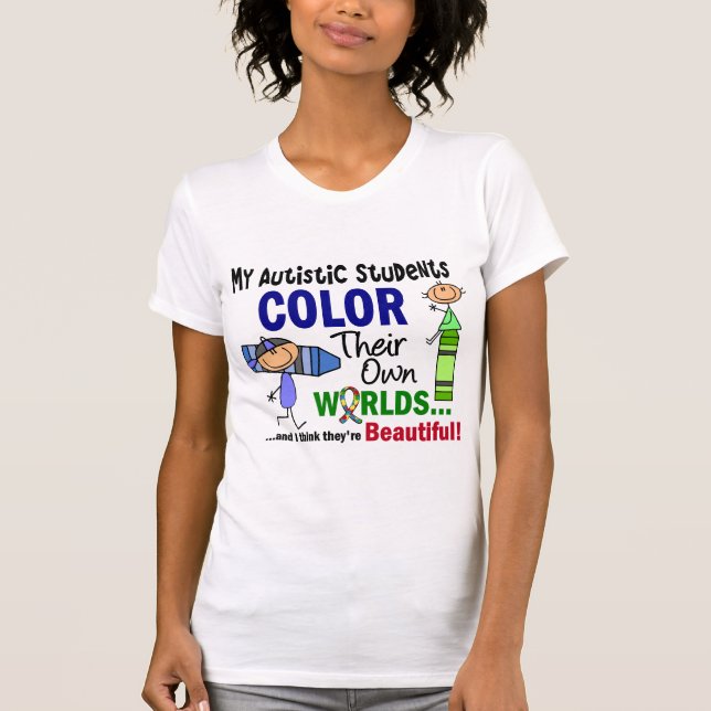 Autismus FARBE IHRE EIGENEN WELTstudenten T-Shirt (Vorderseite)