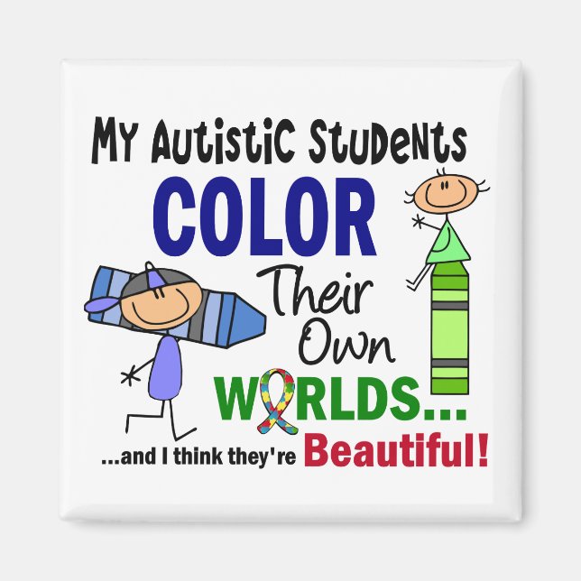 Autismus FARBEN IHRE EIGENEN WELTSCHüler Magnet (Vorne)