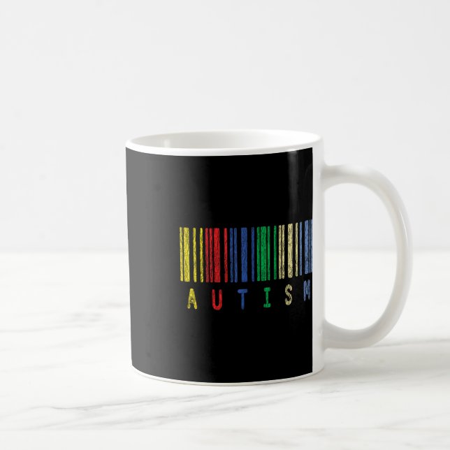Autismus Farbenfrohe Barcode Unterstützung Autisti Kaffeetasse (Rechts)