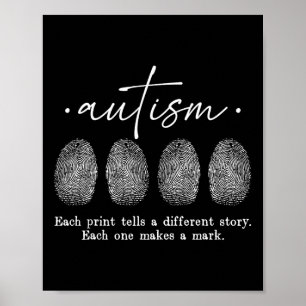 Autismus Fingerabdruck jeder Print erzählt eine an Poster