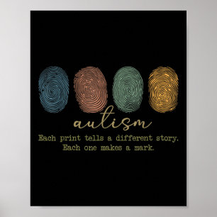 Autismus Fingerprint Shirt erzählt eine andere Ges Poster