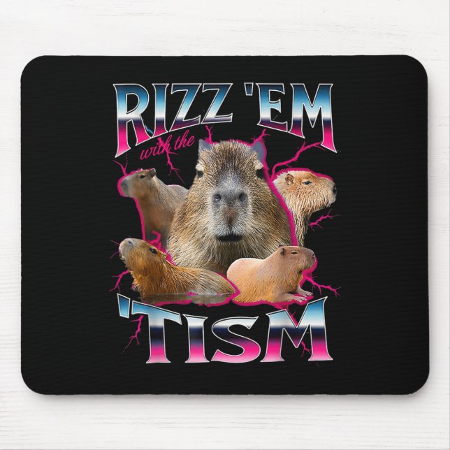 Autismus Funny Rizz Em mit dem Tism Meme Autistic  Mousepad (Vorne)