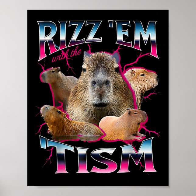 Autismus Funny Rizz Em mit dem Tism Meme Autistic  Poster (Vorne)