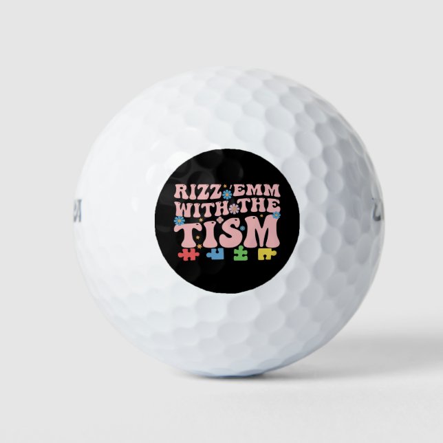 Autismus Funny Rizz Em mit Tism Meme Autistic Golfball (Vorderseite)