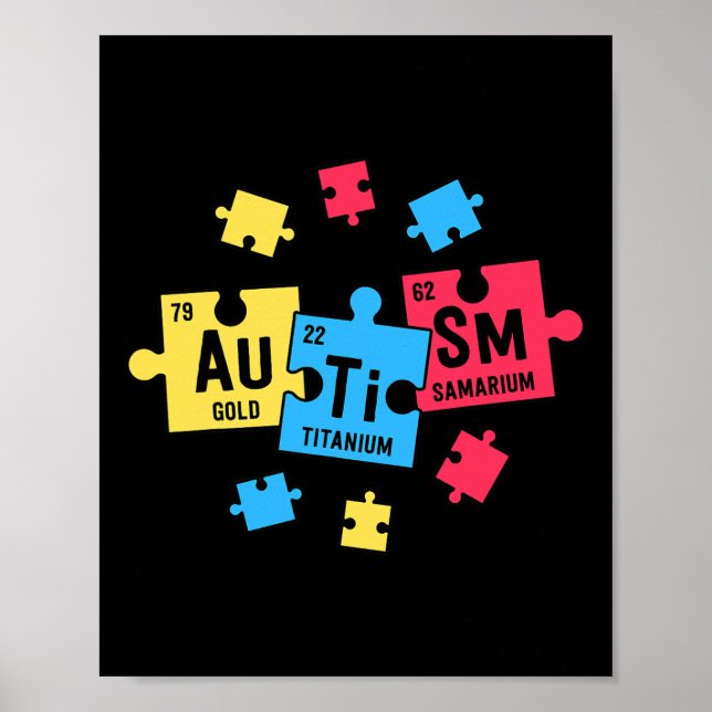 Autismus für Lehrer Sped Periodensystem Elemente  Poster (Vorne)