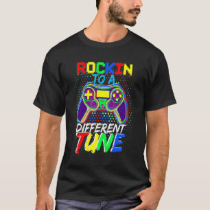 Autismus-Gamer Rockt Einen Anderen Rhythmus Autism T-Shirt
