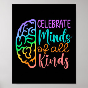 Autismus Gehirn Celebrate Minds All-Art psychische Poster