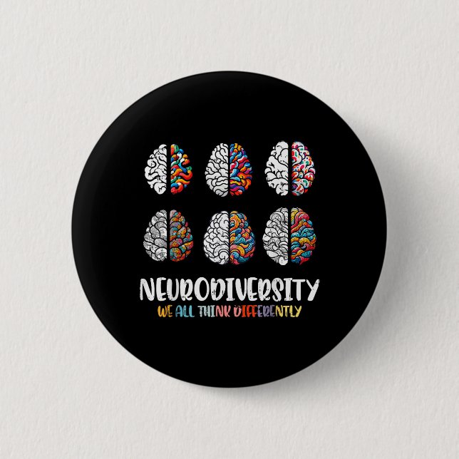 Autismus-Gehirn Neurodiversität ASD-Bewusstsein Mä Button (Vorderseite)