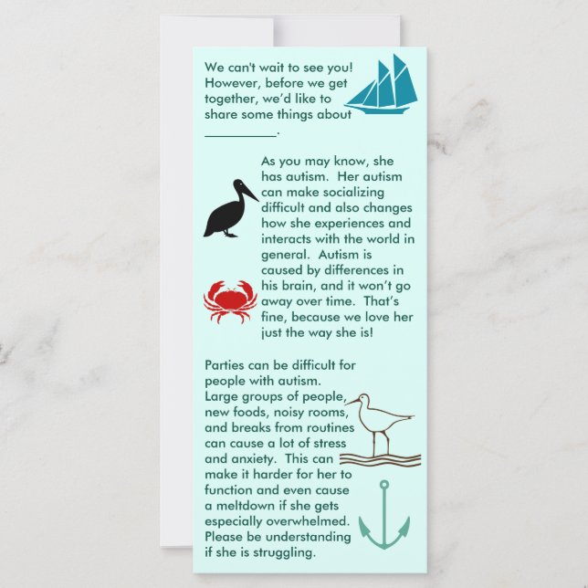 Autismus Gemeinsam Girl Flat Card (Vorderseite)