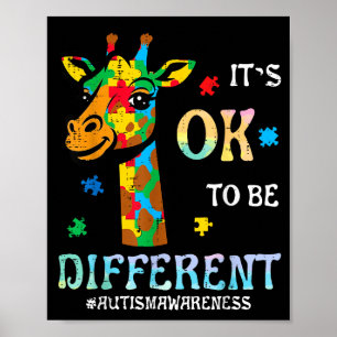 Autismus-Giraffe anders sein Bewusstsein Kinder Mä Poster