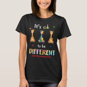 Autismus Giraffe Ok zu sein unterschiedliche Bewus T-Shirt