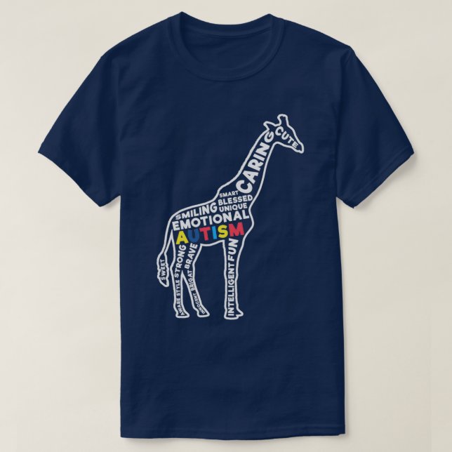 Autismus Giraffe Unterstützung der Sensibilisierun T-Shirt (Design vorne)
