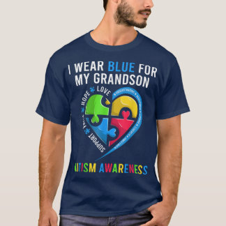 Autismus Grandson Grandpa Oma s, Fun Autismus Awar T-Shirt