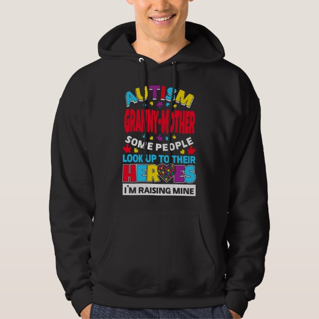Autismus Granny Mutter Leute schauen ihre Helden h Hoodie (Vorderseite)