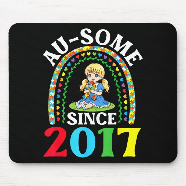 Autismus großartig ausome seit 2017 Bewusstsein 9. Mousepad (Vorne)