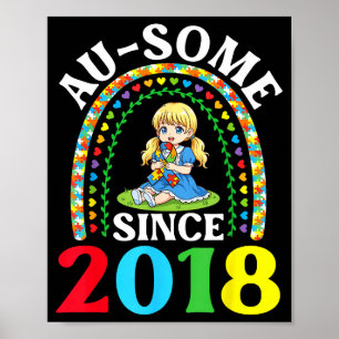 Autismus Großartig Ausome Seit 2018 Bewusstsein 8. Poster