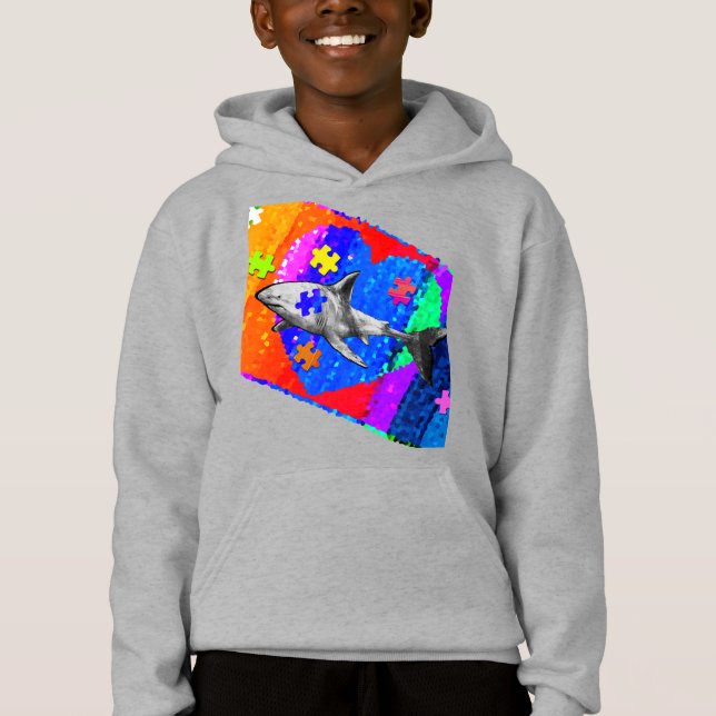 Autismus-Hai Hoodie (Vorderseite)