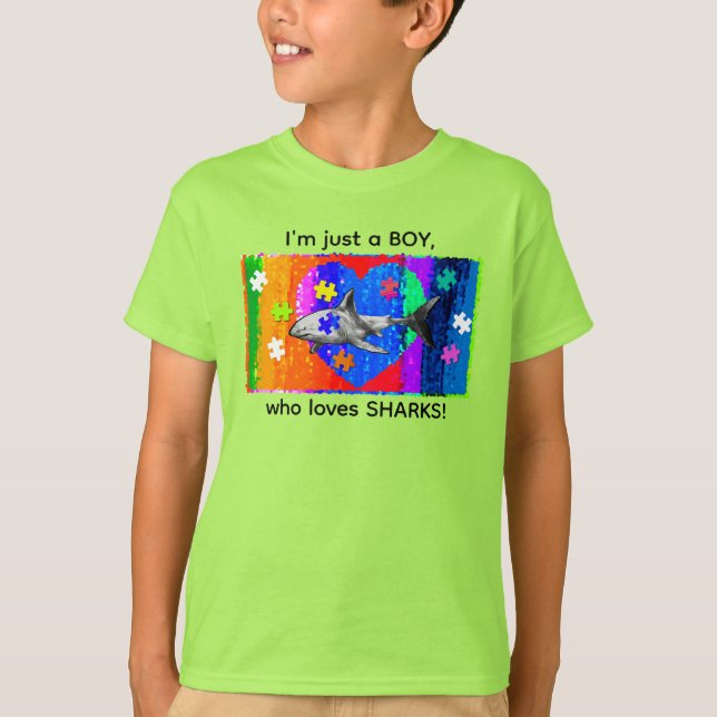 Autismus-Hai T-Shirt (Vorderseite)