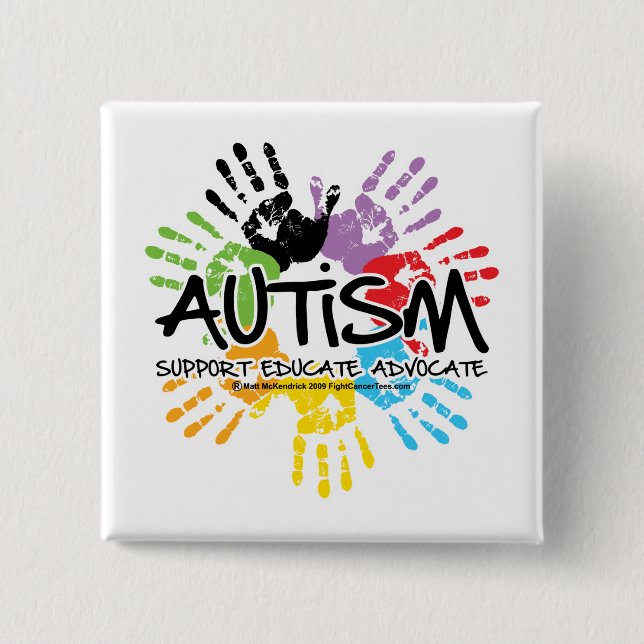 Autismus Handprint Button (Vorderseite)