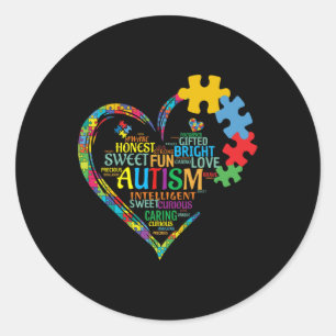 Autismus Herzautismus Sensibilisierung für Autismu Runder Aufkleber