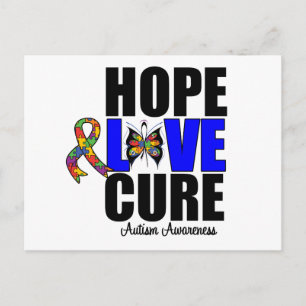 Autismus Hope Liebe Cure (v.1) Postkarte