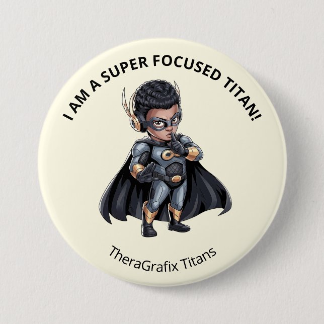 Autismus | Ich bin ein super fokussierter Titan Pi Button (Vorderseite)