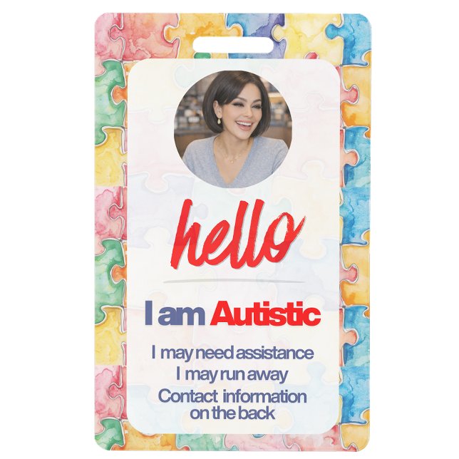 Autismus-ID-Kinder- oder Erwachsenen-Medizinwarnab Ausweis (Autism ID Child or Adult Medical Alert Badge)