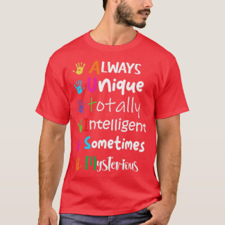 Autismus immer einzigartig, alles intelligent, man T-Shirt