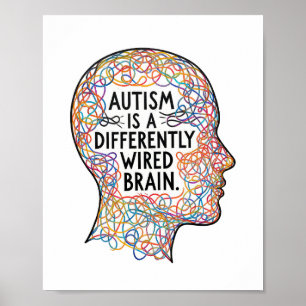 Autismus ist ein anders verkabeltes künstlerisches poster