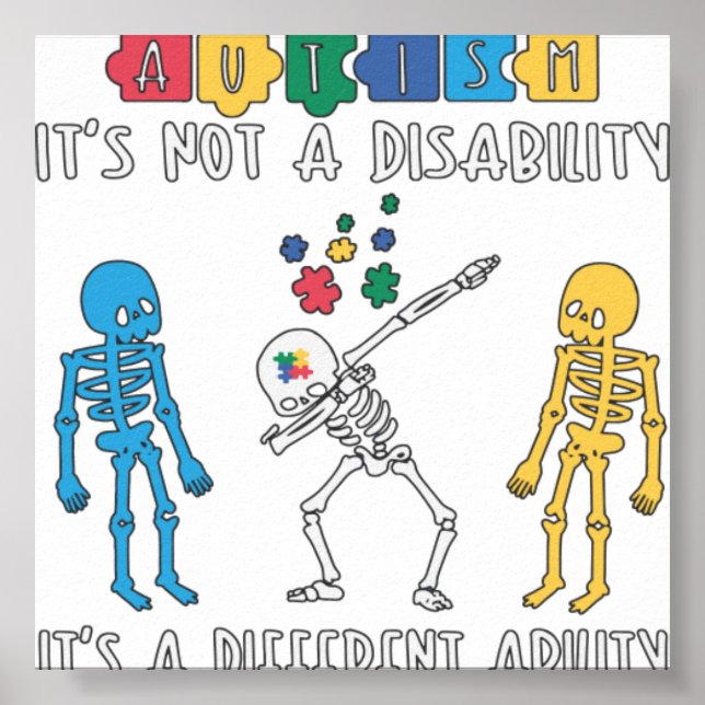 Autismus ist keine Behinderung, sondern eine ander Poster (Vorne)
