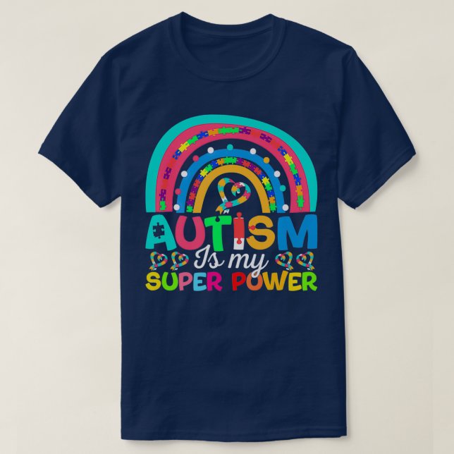 Autismus ist mein Super-Power ADHD Puzzle Autismus T-Shirt (Design vorne)