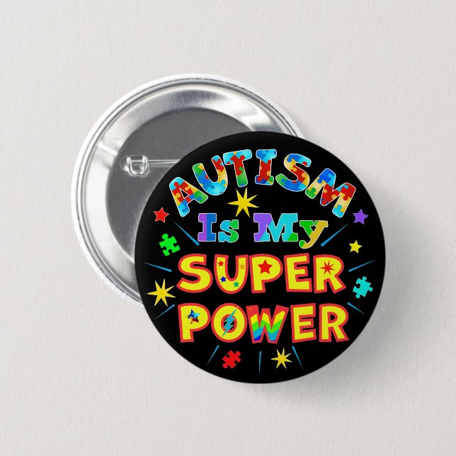 Autismus ist mein Super-Power Button (Vorne & Hinten)