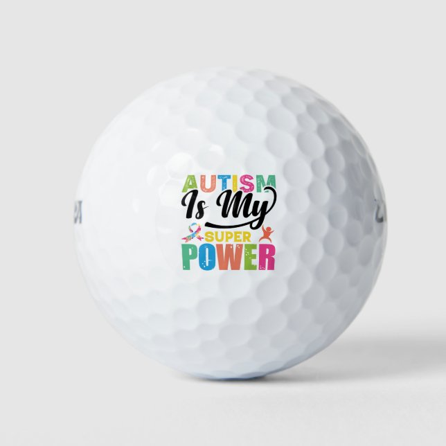 Autismus ist mein Super-Power Golfball (Vorderseite)