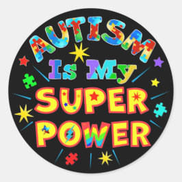 Autismus ist mein Super-Power Runder Aufkleber